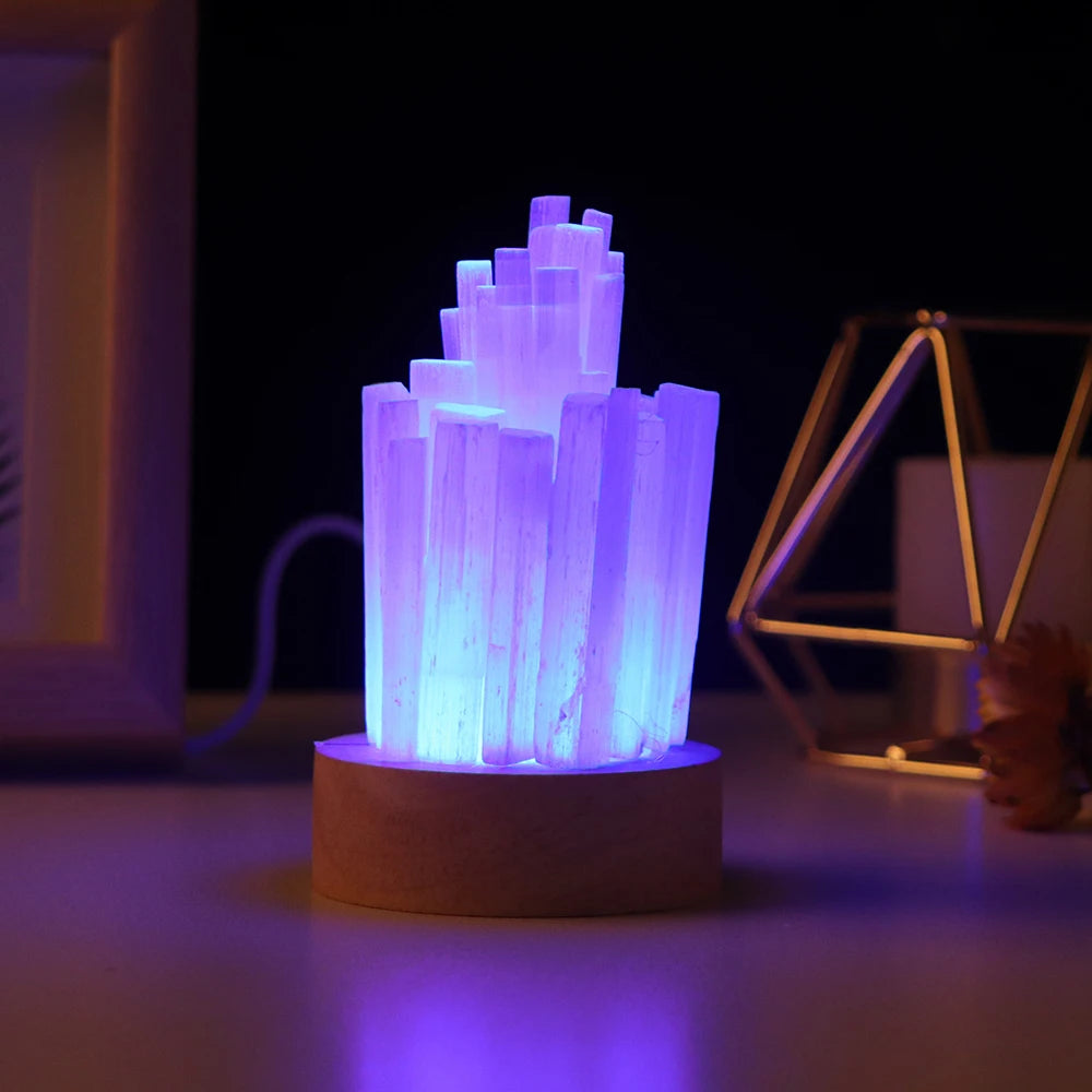 Natural Selenite Crystal Healing Lamp