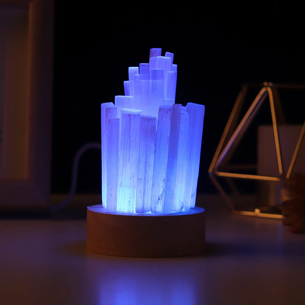 Natural Selenite Crystal Healing Lamp