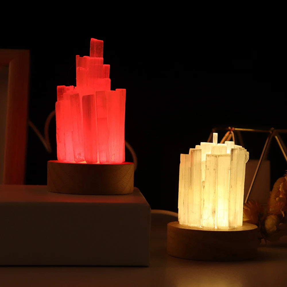 Natural Selenite Crystal Healing Lamp