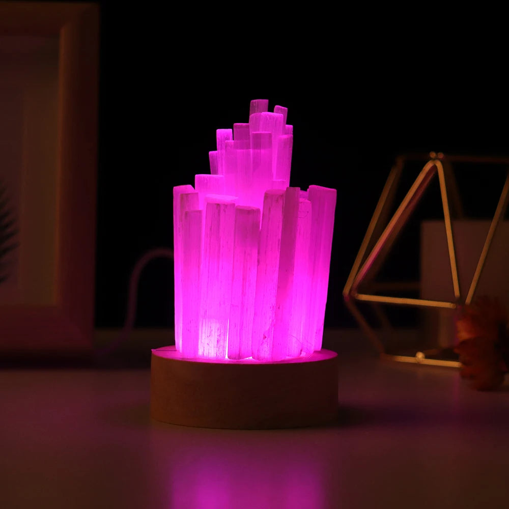 Natural Selenite Crystal Healing Lamp