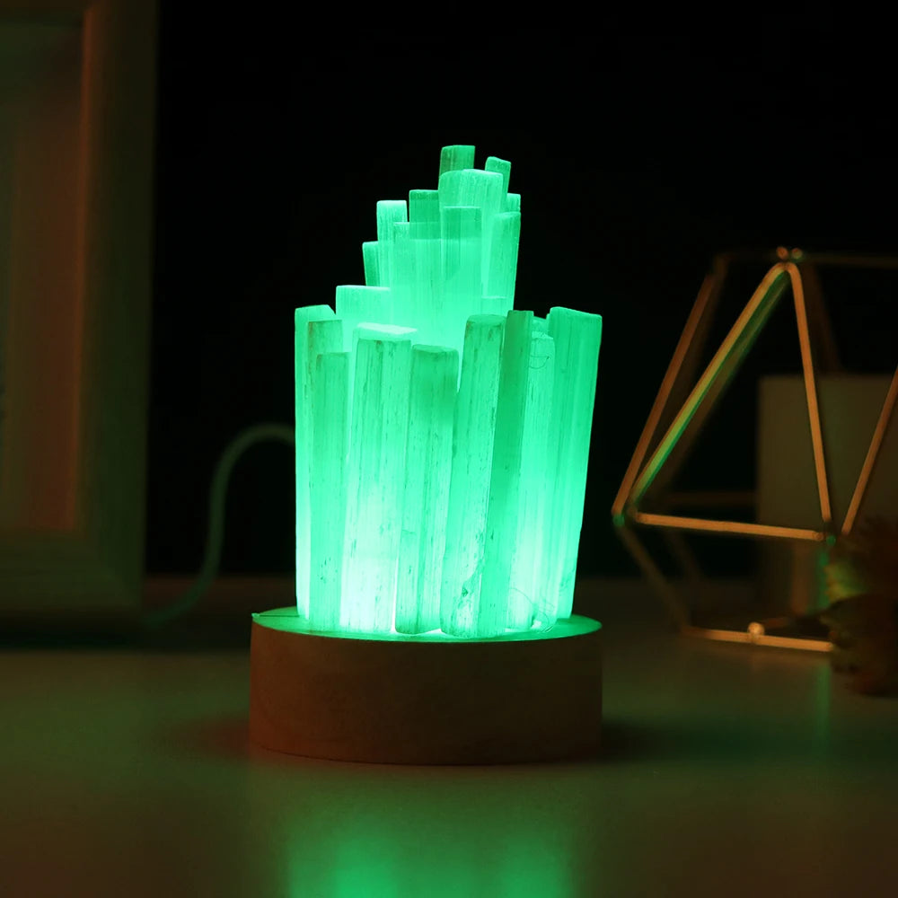 Natural Selenite Crystal Healing Lamp