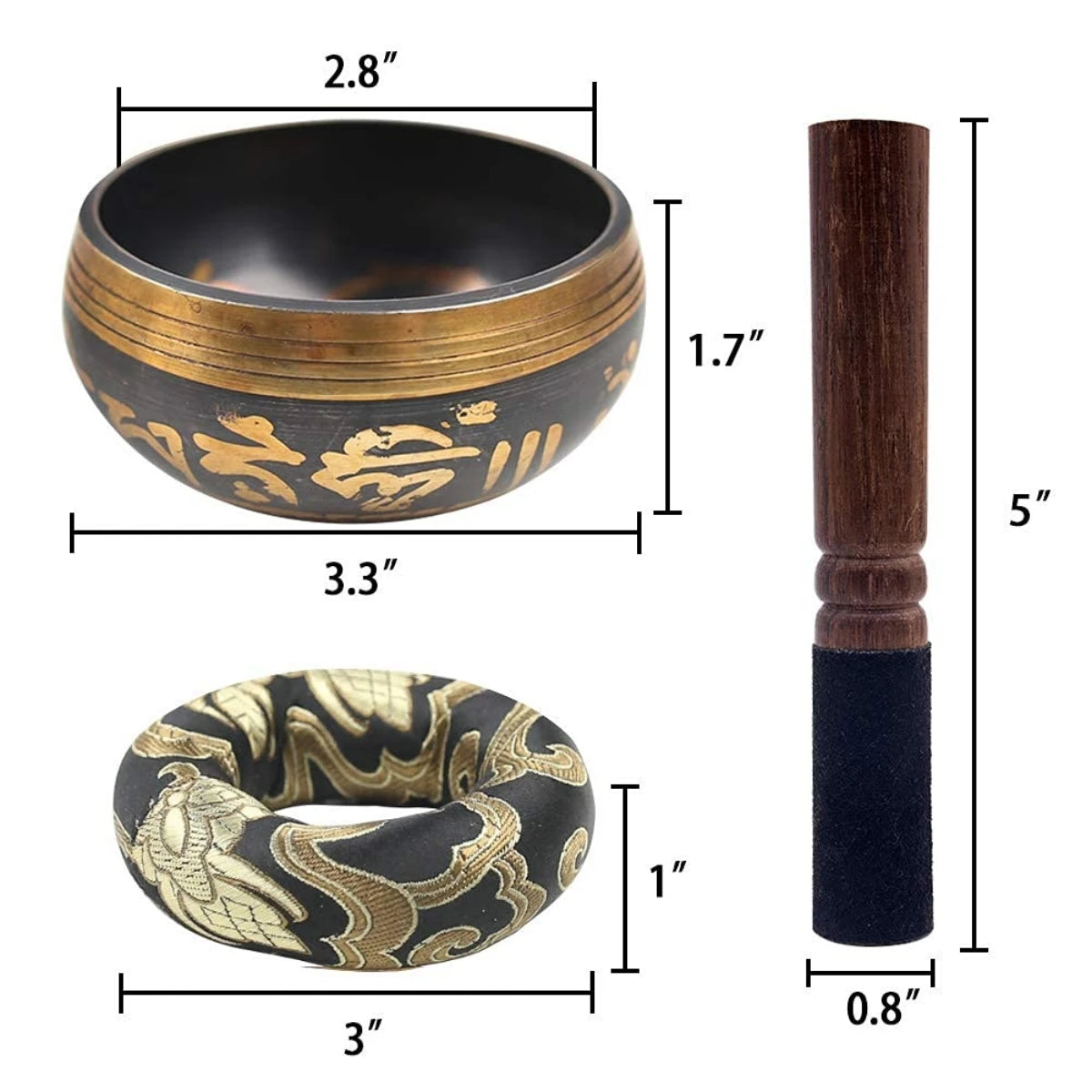 Tibetan Singing Bowl Set Lotus for Meditation and Chakra Healing