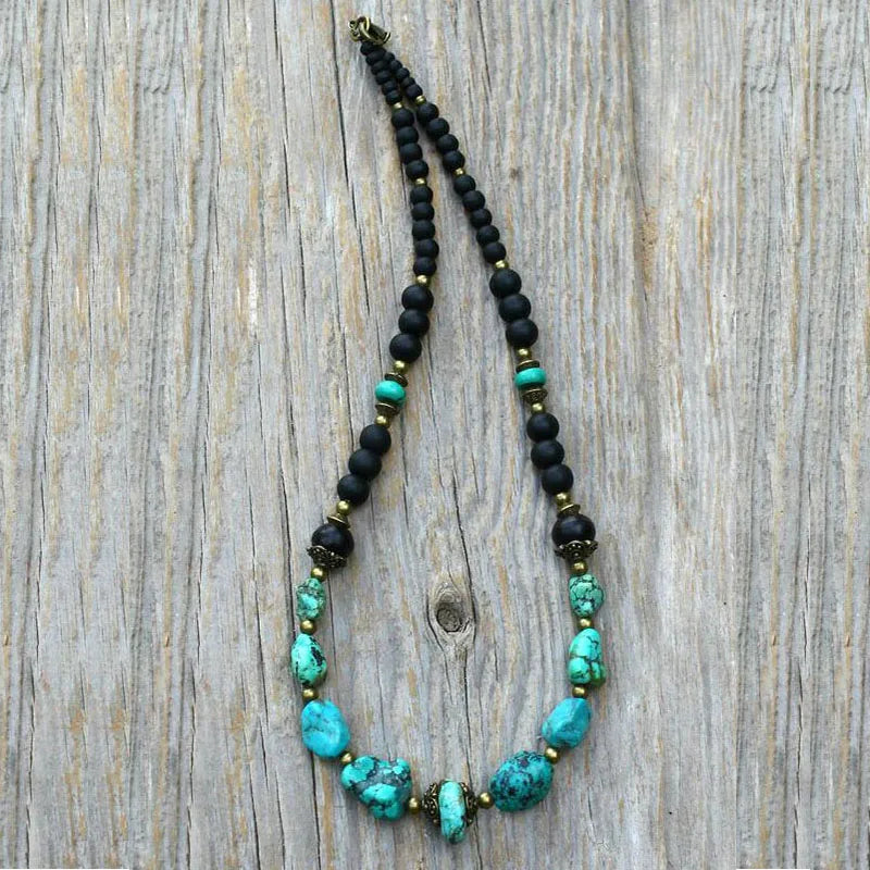 Mens Turquoise Stone Necklace